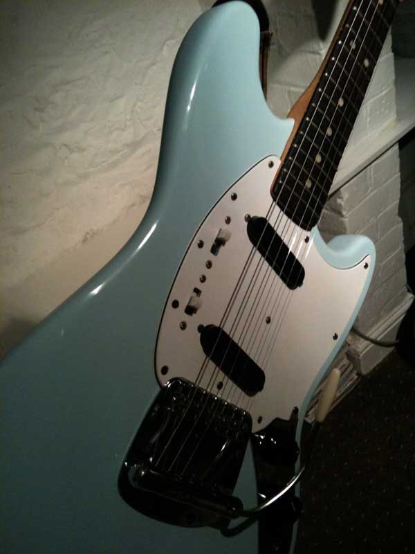 Sonic Blue Fender Mustang finished