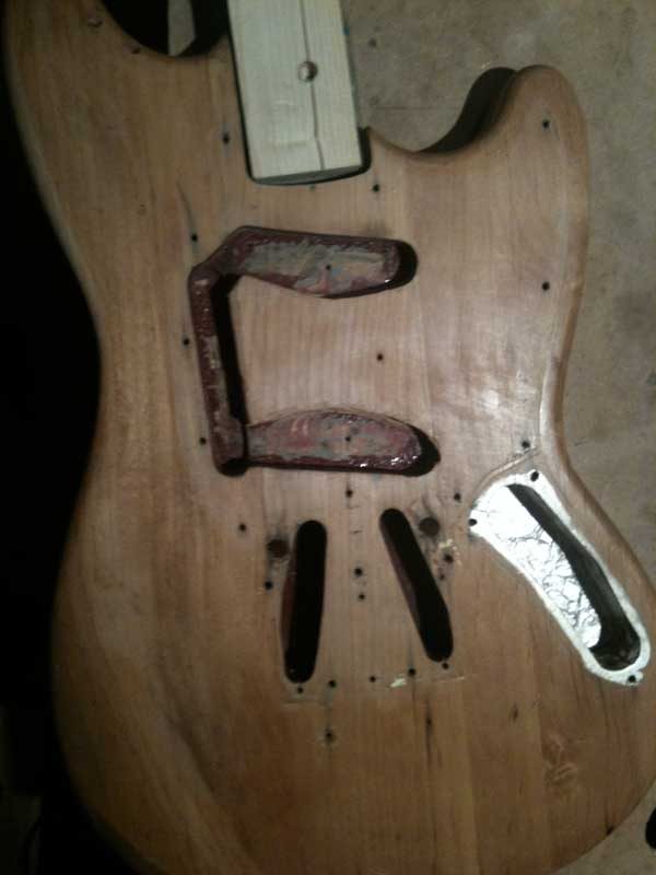 Sonic Blue Fender Mustang finished stripped