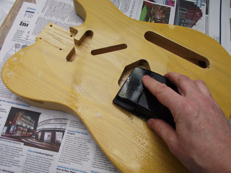 Wet sanding the front of the body