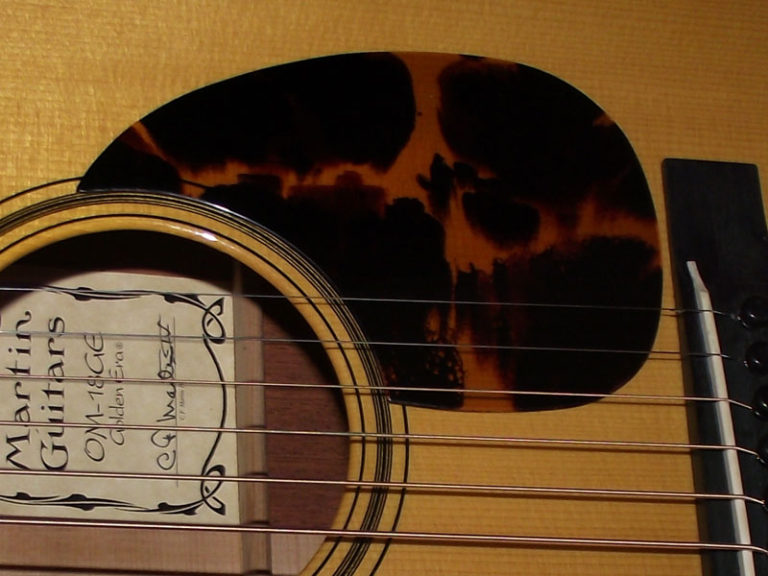 Tortis pickguards for a couple of Martin acoustic guitars Manchester